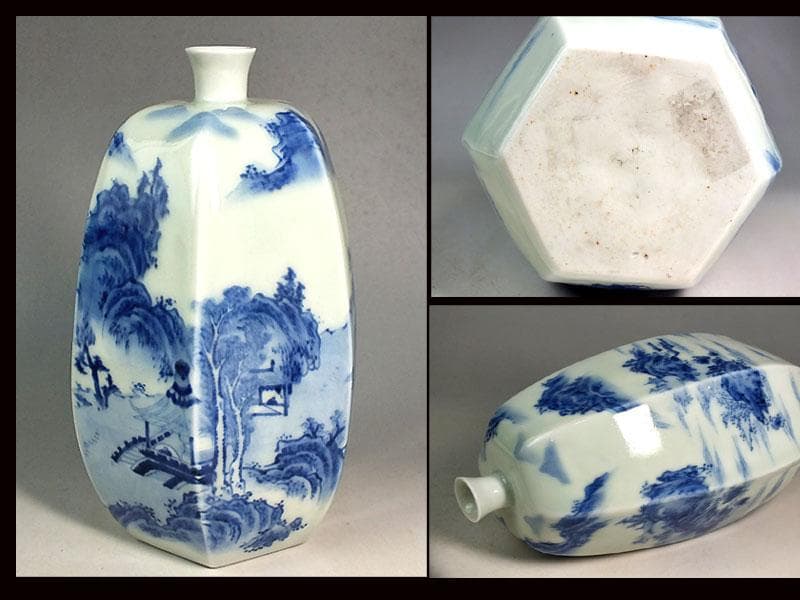 ☆ 平戸焼 染付六角徳利 江戸期 ☆A11 - メルカリ