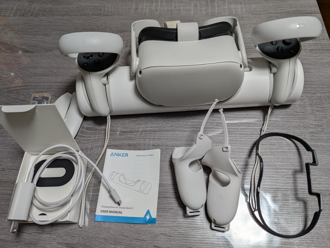 (こまき) Quest2 128GB VRヘッドセット Meta 899-00183-02 Meta Quest 2 128GB ライトグレイ VRヘッドセット