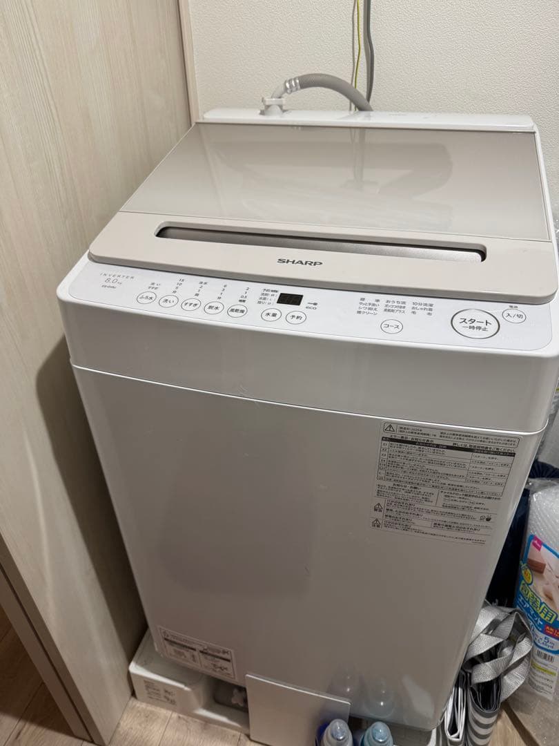 SHARP 洗濯機 8kg 穴なし槽 2025年製 超高年式 - メルカリ