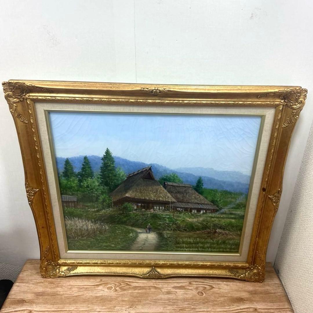 仲田嵩 「京都美山の民家」 真作保証油彩 額装 風景画絵画 - メルカリ