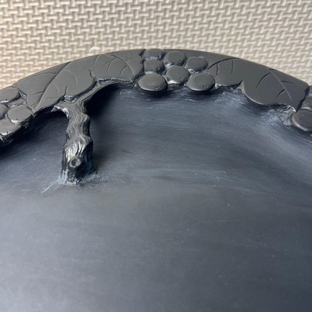 ⭕️奥山朝陽様専用 大型硯 径18cm葡萄刻研 雨畑硯 芳龍閣本舗 名工