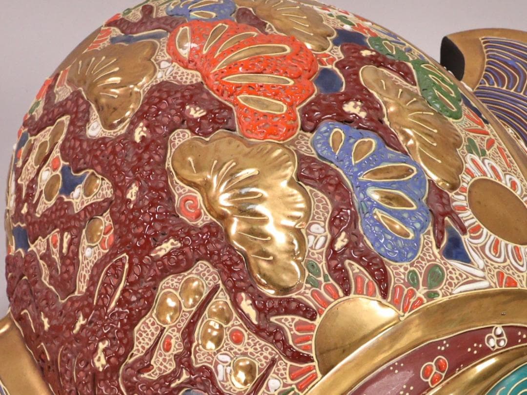 BK200 九谷焼 八幡窯 松鶴乃図 御小槌 金運 財運 開運 商売繁盛