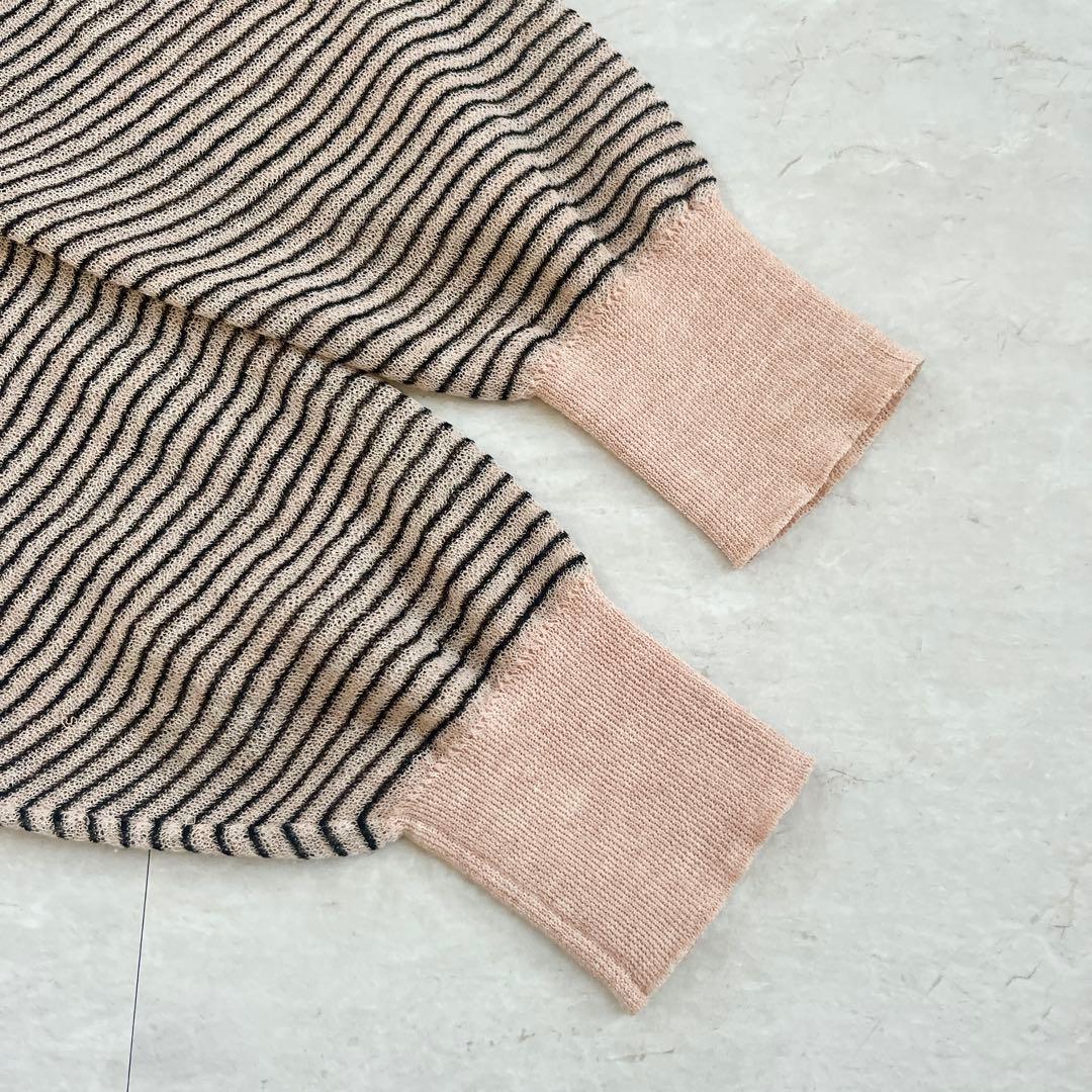 6(ROKU)シアー ボーダー カーディガン ピンク 洗える 羽織 2024 - メルカリ