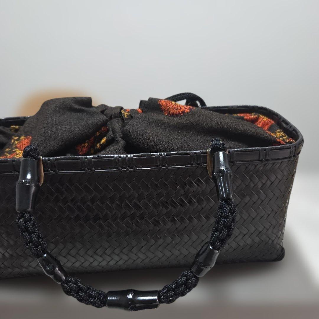 公長斎小菅 黒柄波網代ロングバッグ - メルカリ