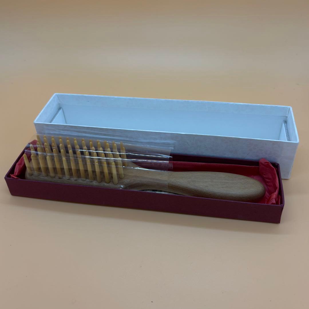 ★新品★別府つげ工芸★5列★ヘアブラシ★丸★つげブラ★黄楊★長さ約18.3cm★ 別府つげ工芸 つげブラシ 5列 | 無印良品