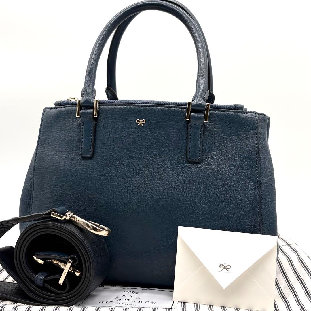 美品✨アニヤハインドマーチ イーブリー 2way ハンドバッグ レザー ブルー 2026年最新】ebury anya hindmarchの人気アイテム - メルカリ