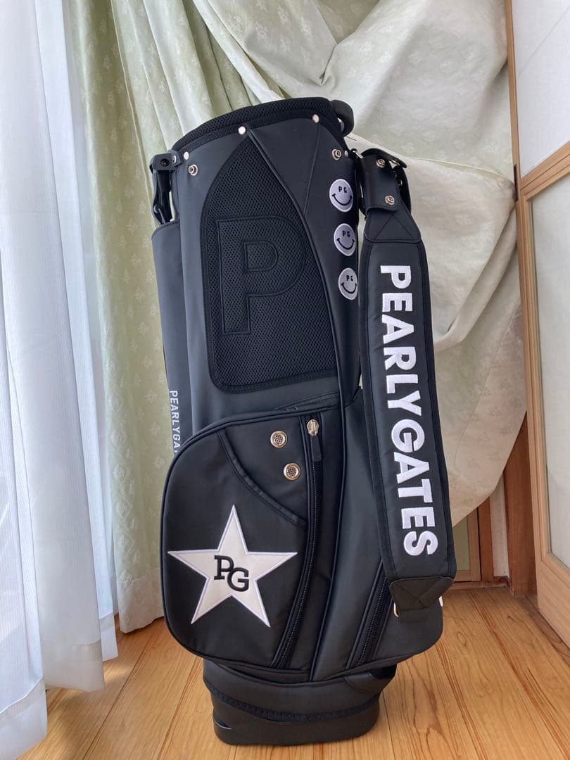 新品】パーリーゲイツ ロゴ入り キャディバッグ 黒 - メルカリ