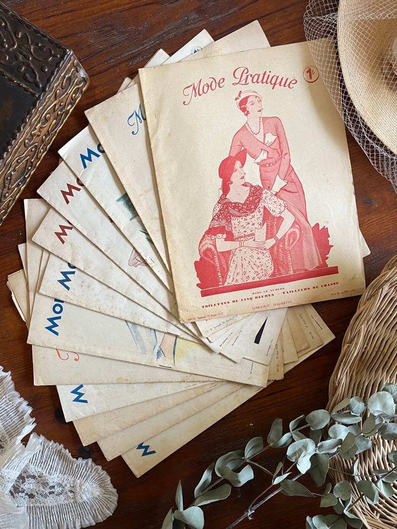 ◇フランスアンティーク｜メルスリー手芸雑誌印刷物紙もの図案パターン