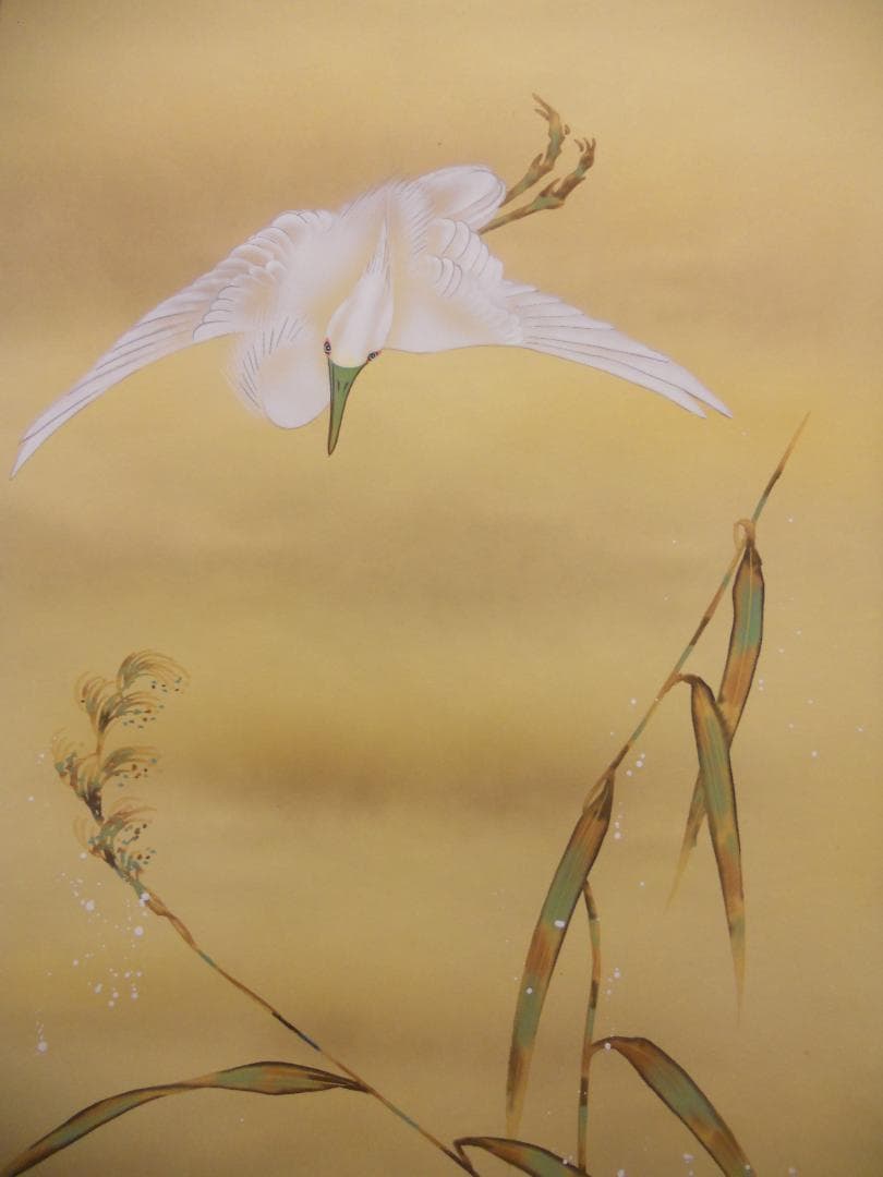 掛け軸 小川大鳳 『 白鷺 』 軸装 茶道具 掛軸 美品 です。 - メルカリ
