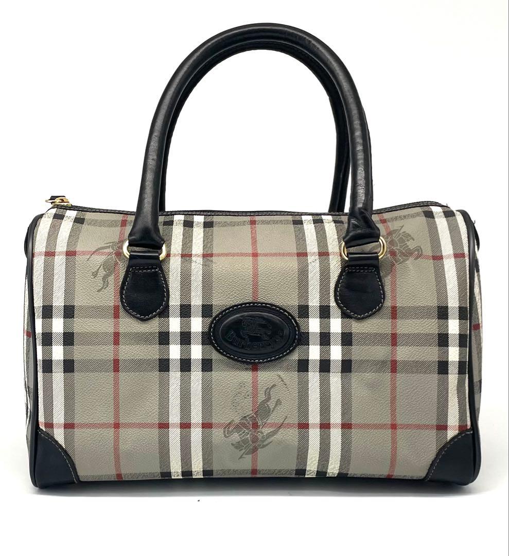 BURBERRY バーバリー ノバチェック ハンドバッグ ミニボストン グレー BURBERRY バーバリー ミニボストンバッグ ハンドバッグ ノバチェック