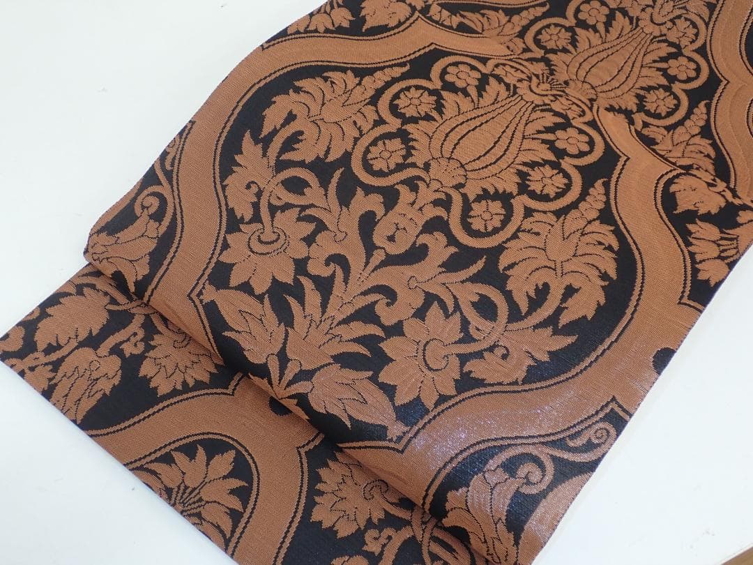 極上の逸品 誉田屋源兵衛 正絹 袋帯 31.5cm×452cm 未使用 花唐草