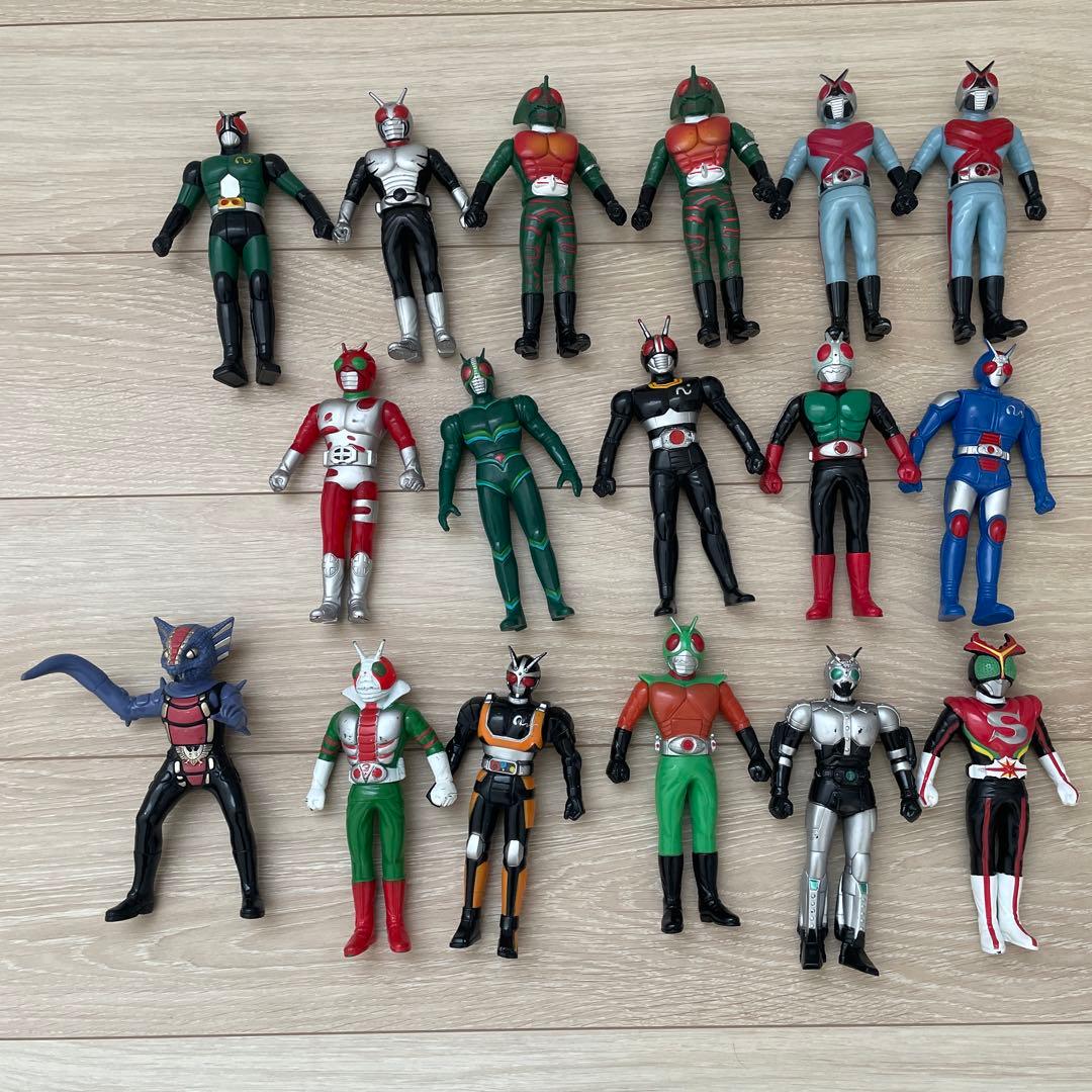 仮面ライダー　ソフビ　当時物　まとめ売り Yahoo!オークション - 未使用品 仮面ライダー ソフビ 12体 当時物 フ