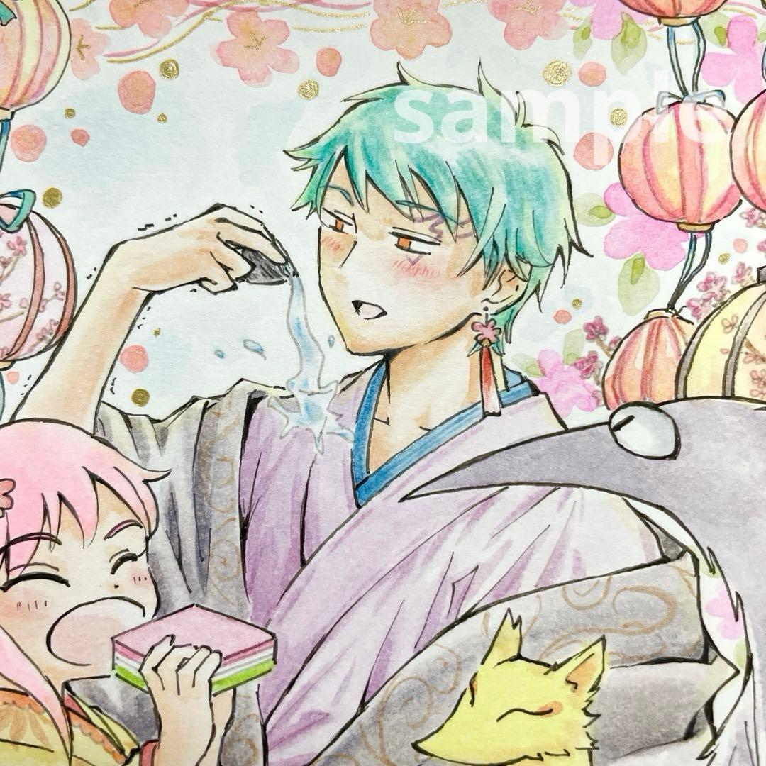 手描きオリジナルイラスト アナログ 色紙 水彩 ひな祭り - メルカリ