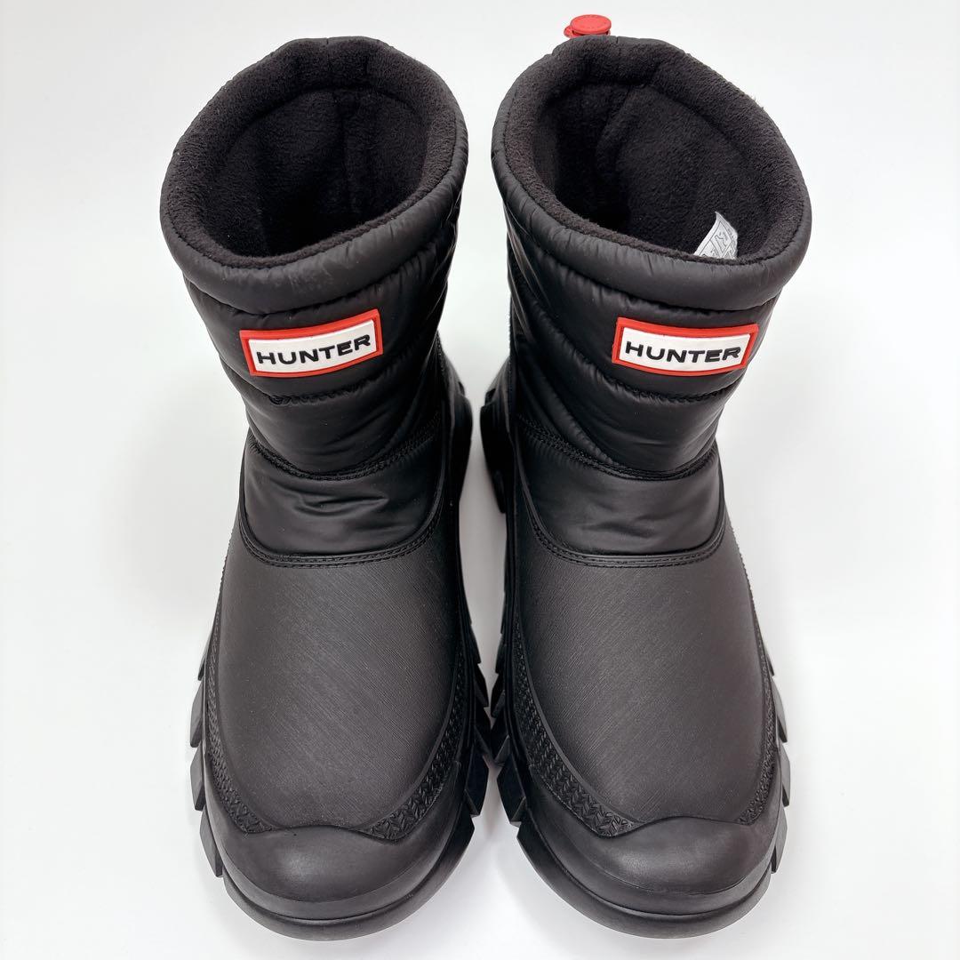 【美品】HUNTER（ハンター）スノーブーツ 24.0cm ブラック アウトドア
