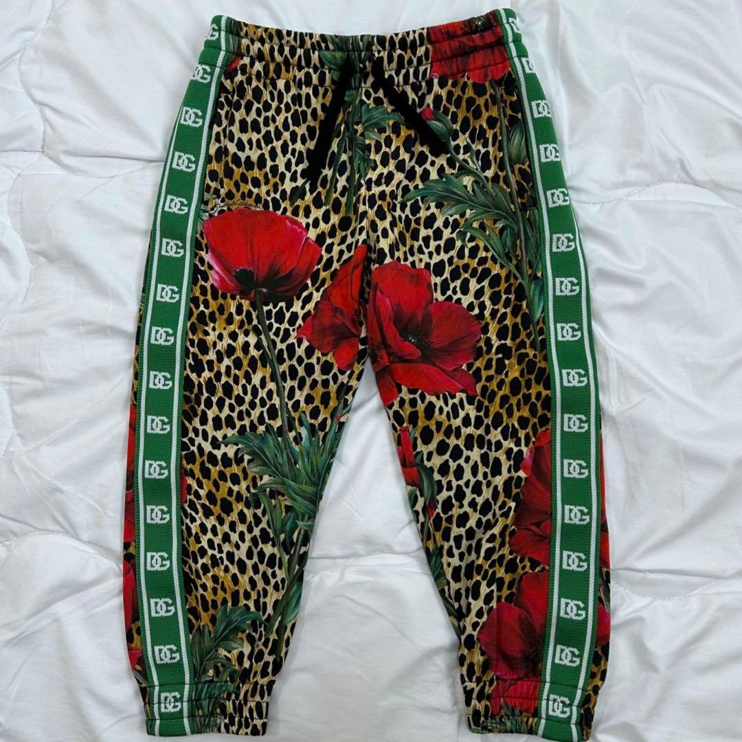 DOLCE＆GABBANA キッズパンツ サイドラインロゴ アニマル柄薔薇 - メルカリ