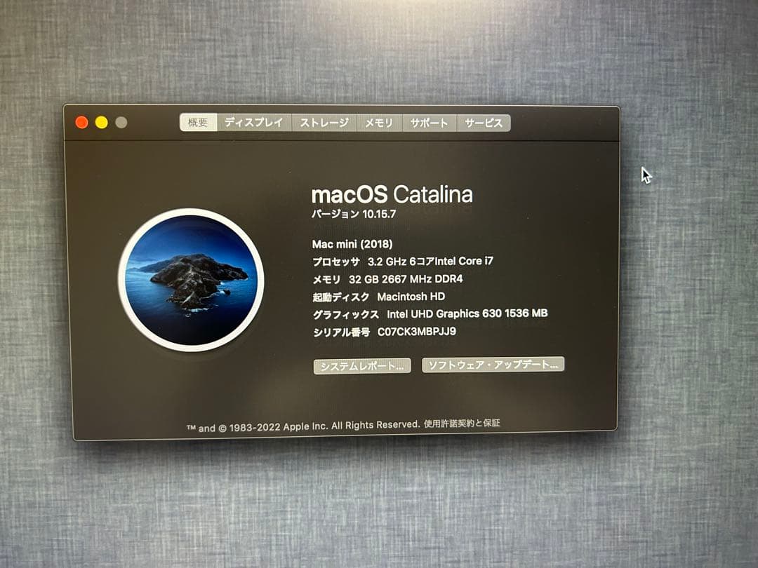 Macデスクトップ Apple Mac mini (2018) 3.2GHz i7 32GB 1TB