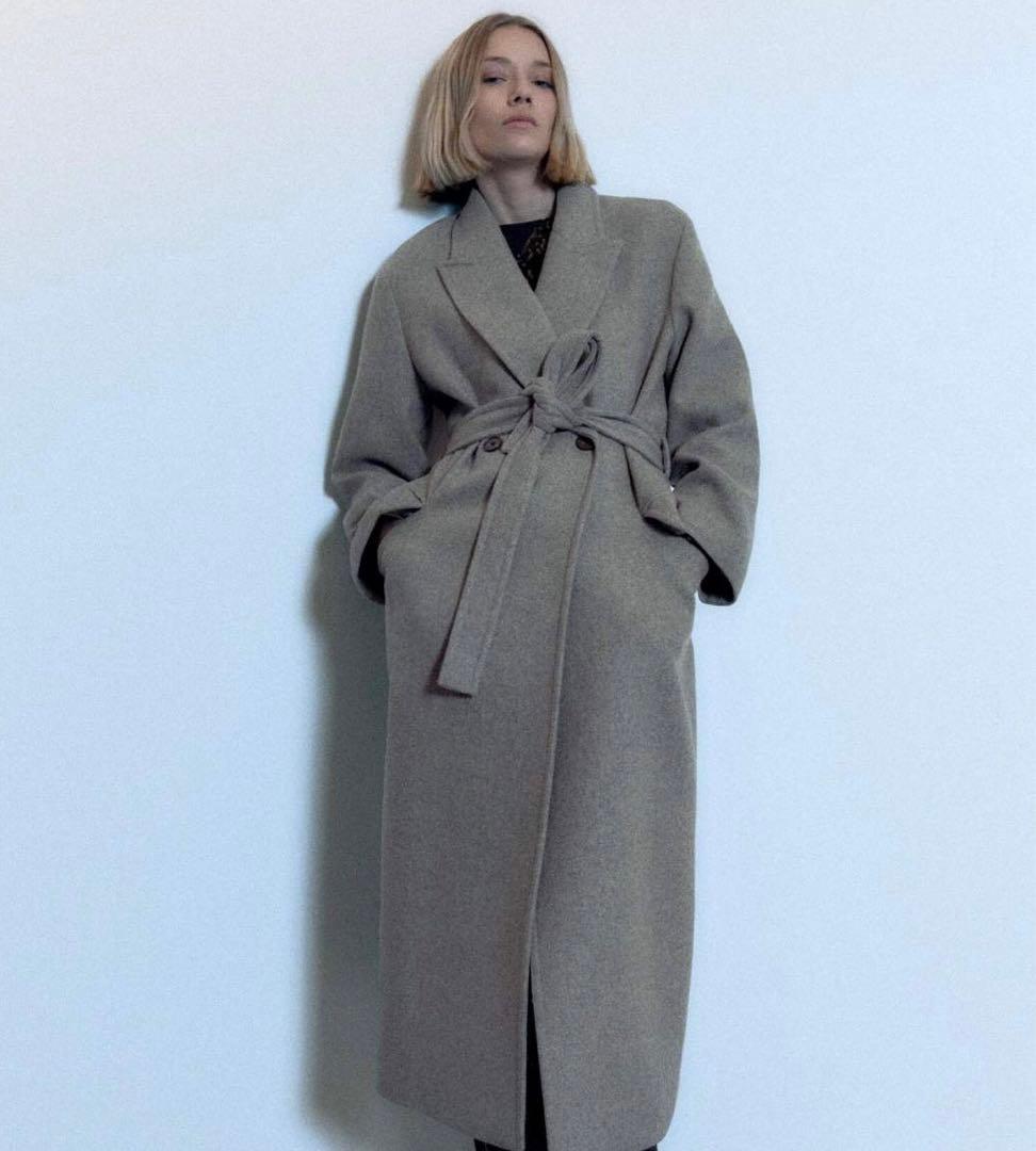 新品 ZARA ダブルブレストウールブレンドコート XSサイズ - メルカリ