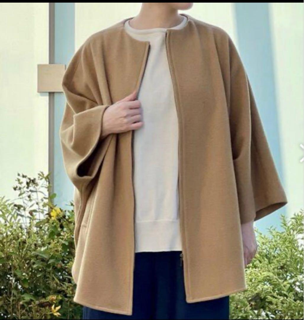 BEARDSLEY ビアズリー ウールポンチョコート キャメル 最旬アウター】ウールポンチョコート - BEARDSLEY(ビアズリー)本部の