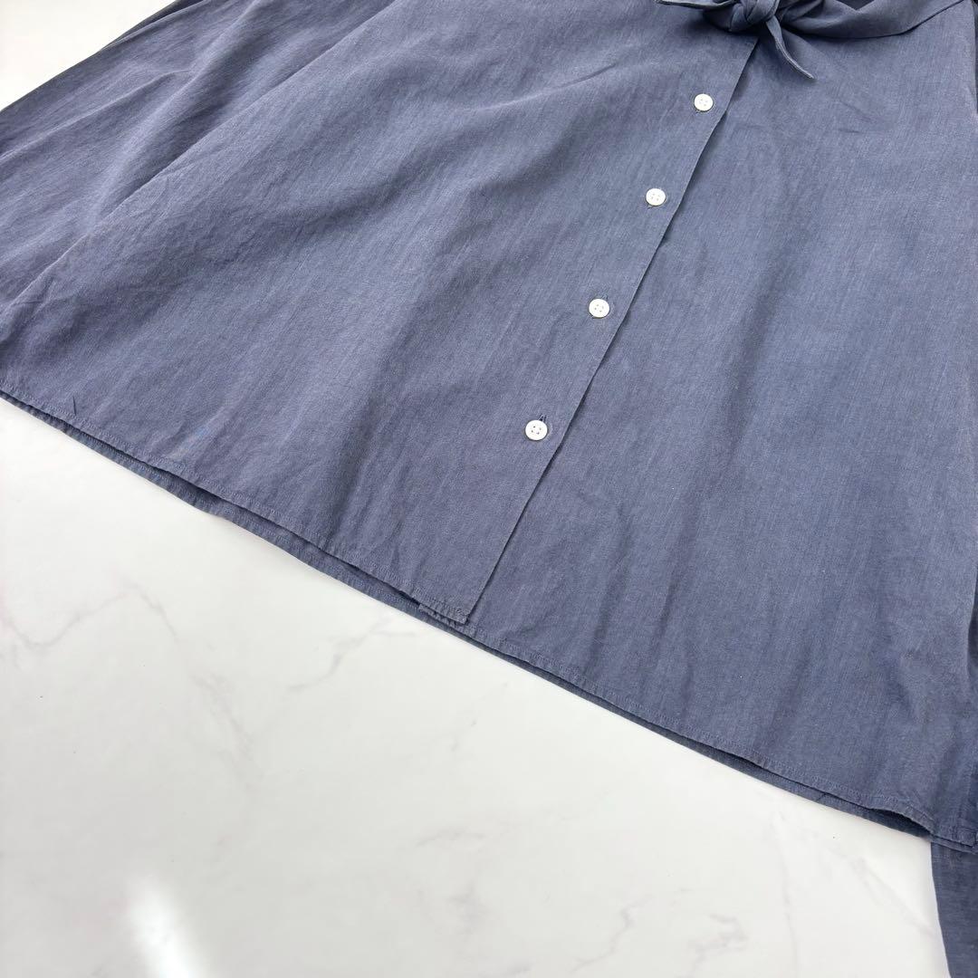 マーガレットハウエル ネッカチーフカラー コットンシャツ 長袖 L 日本