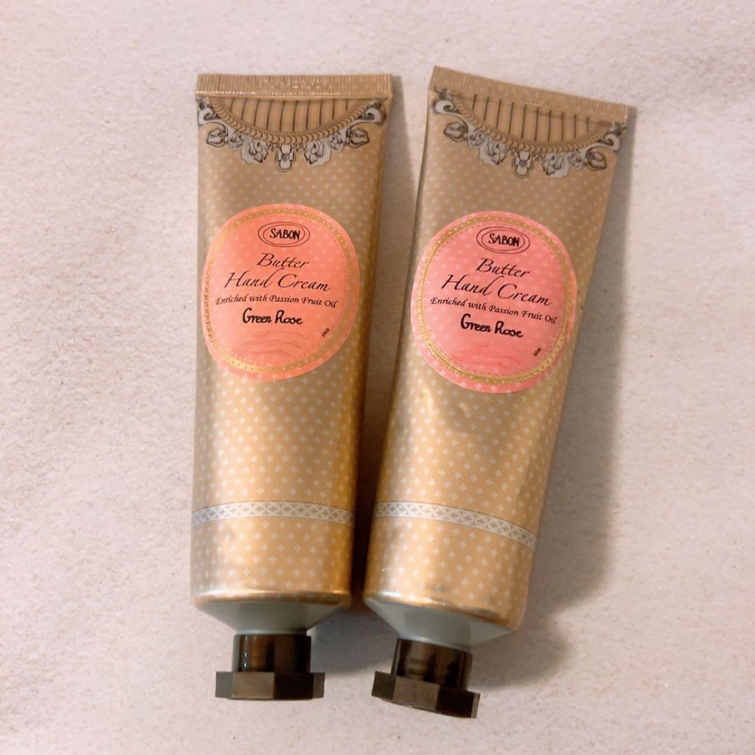 dp☆未使用☆ 2本 サボン バターハンドクリーム グリーンローズ 75ml