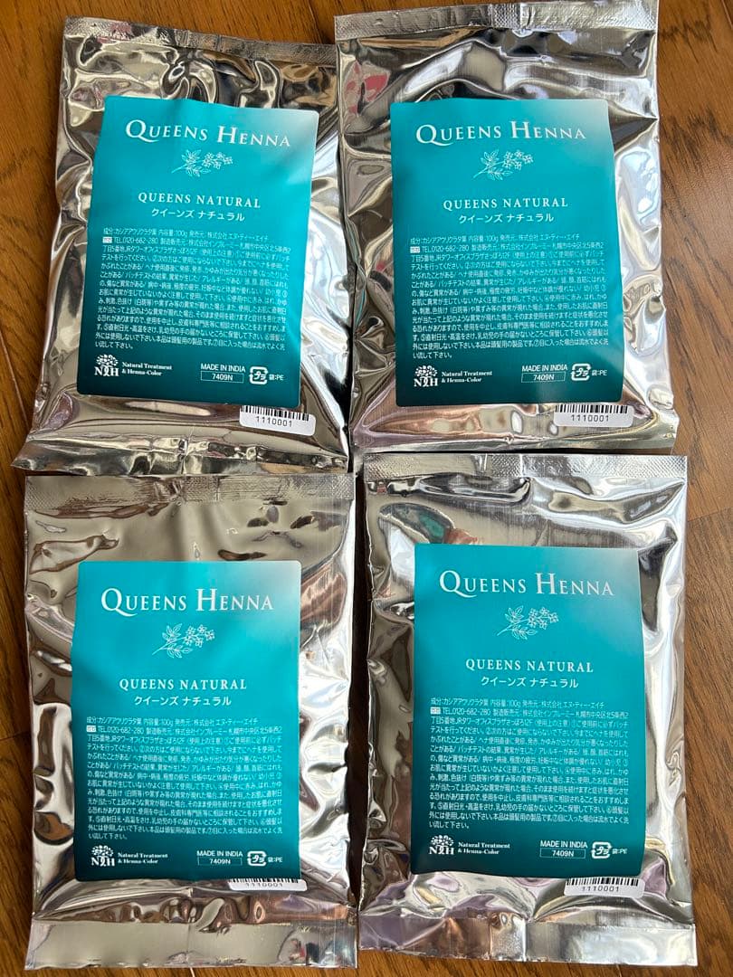 クイーンズヘナ QUEENS NATURAL 100g 4袋セット クィーンズヘナ4袋