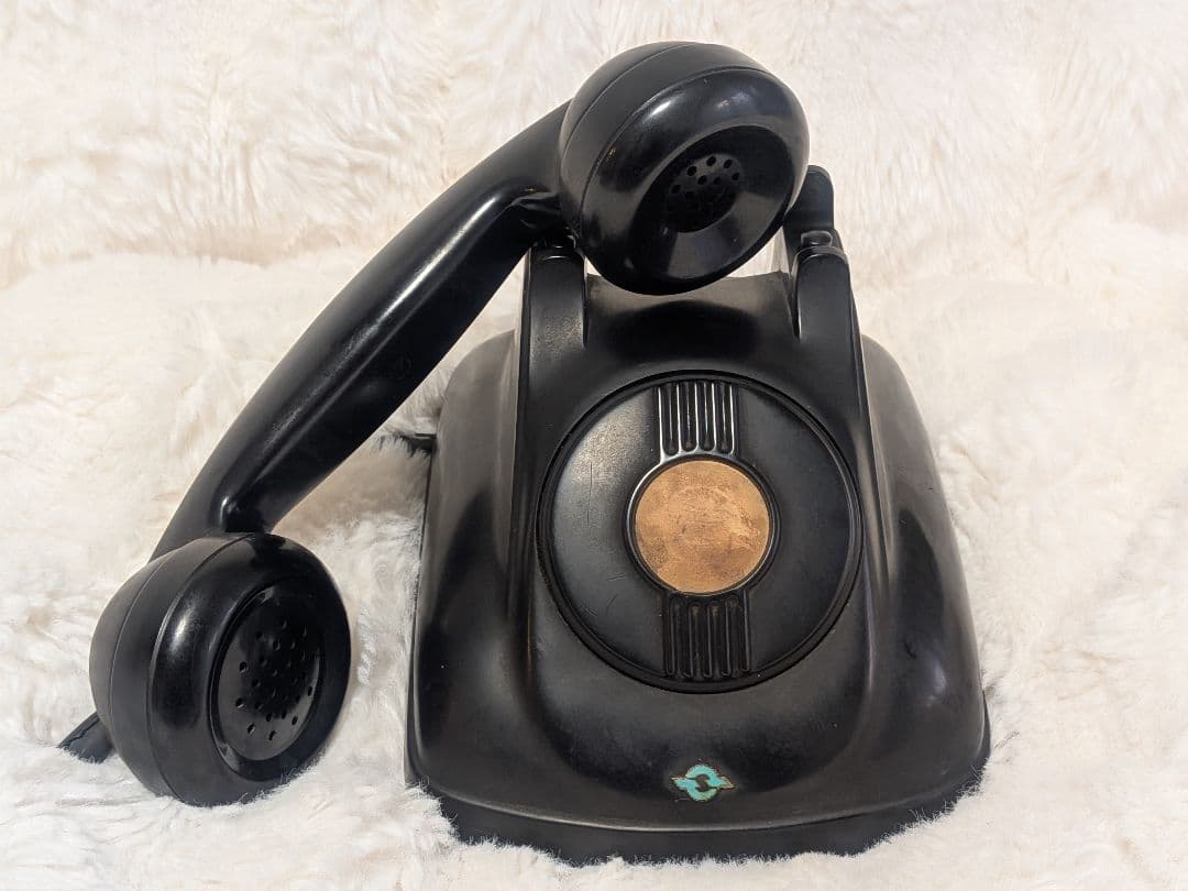 4号C共電式卓上電話機 昭和レトロ 黒電話 アンティーク ダイヤル無し黒