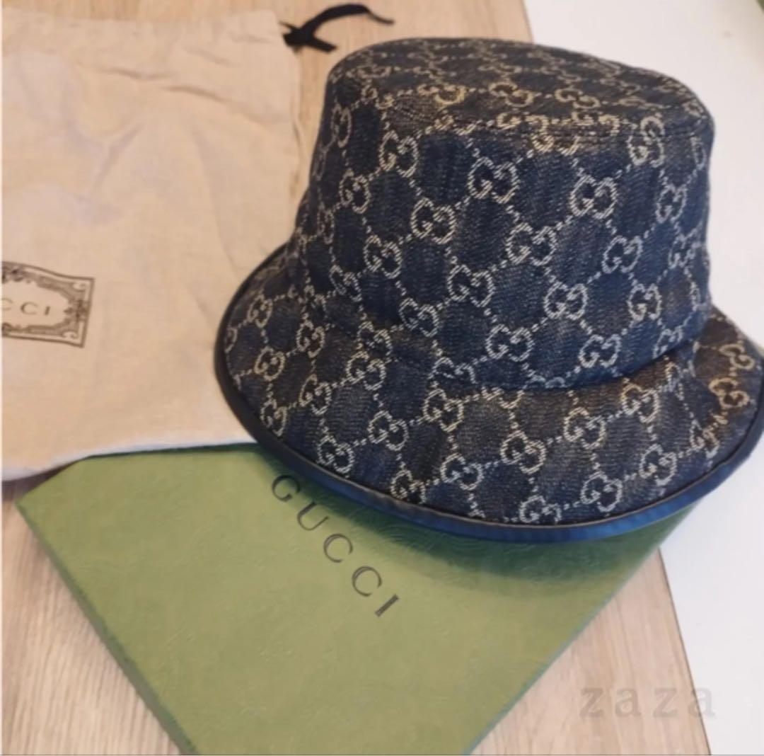 GUCCI GGパターン バケットハット ネイビー s-l400.jpg