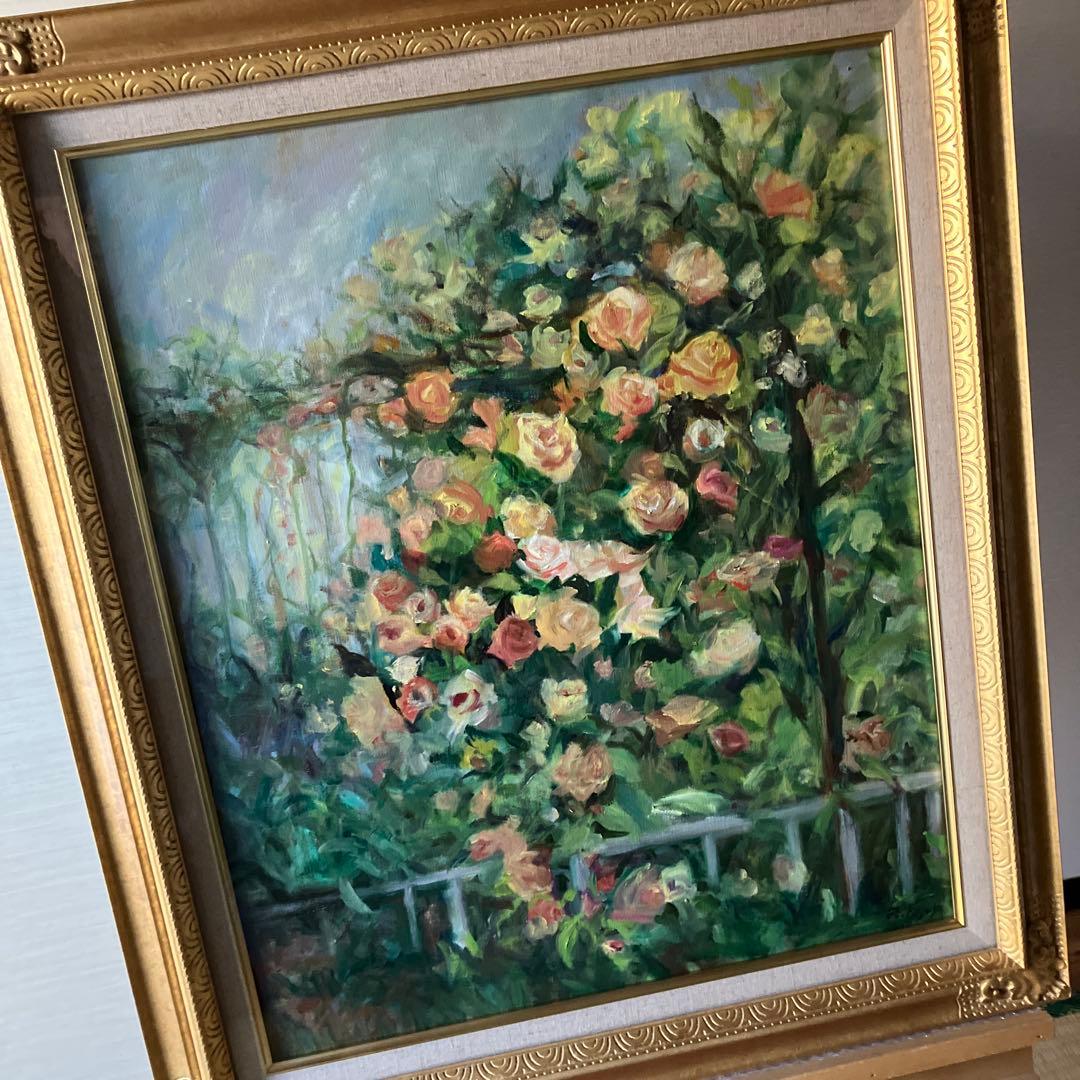 藤井一代　フェンス越しのバラ