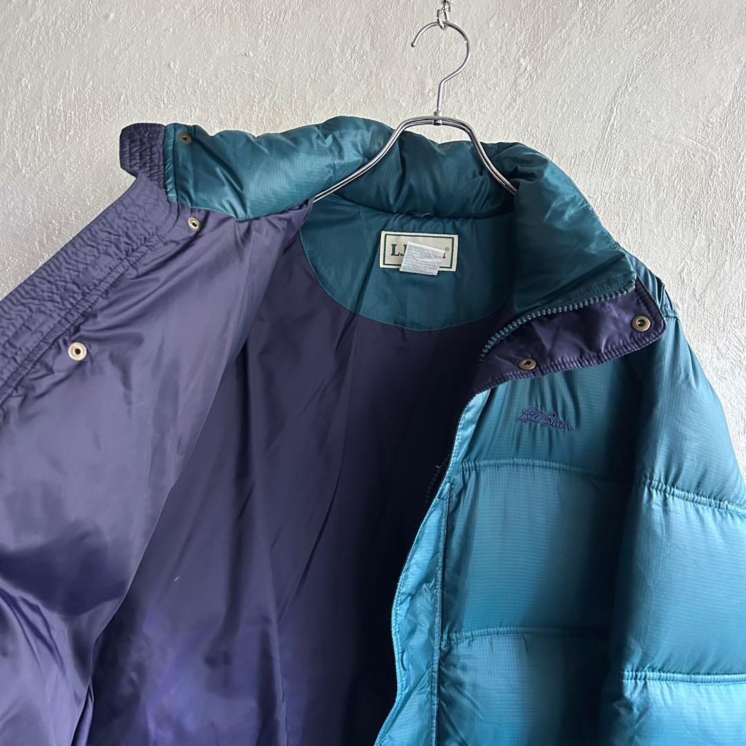 80S L.L.Bean ロゴ刺繍 グースダウン ダウンジャケット グリーン