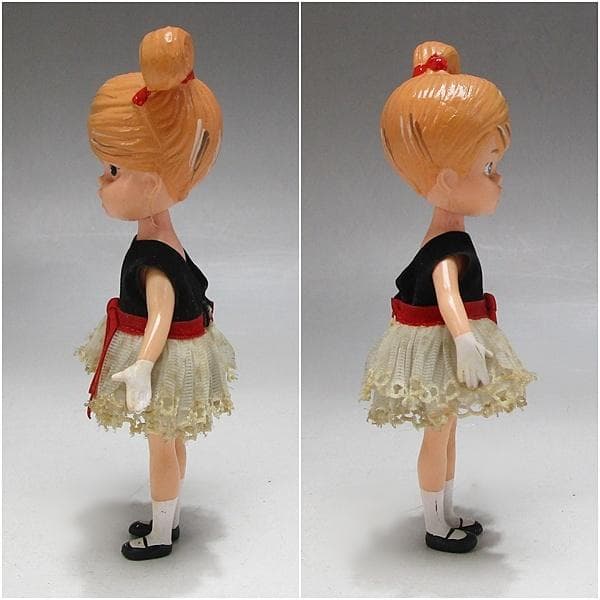 a0127-42女の子 少女 人形 フィギュア ヴィンテージ レトロ 当時物