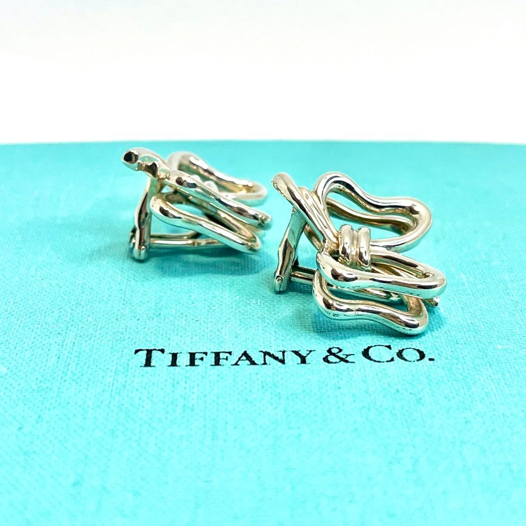 ティファニー リボン ダブルリボン イヤリング シルバー925 希少