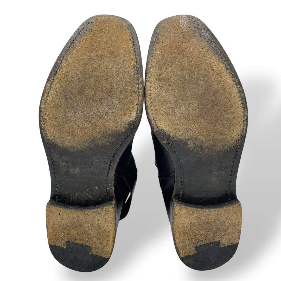 極美品　名品　バーバリー　ジョッパーブーツ　ショート　レザー　黒　25.5cm