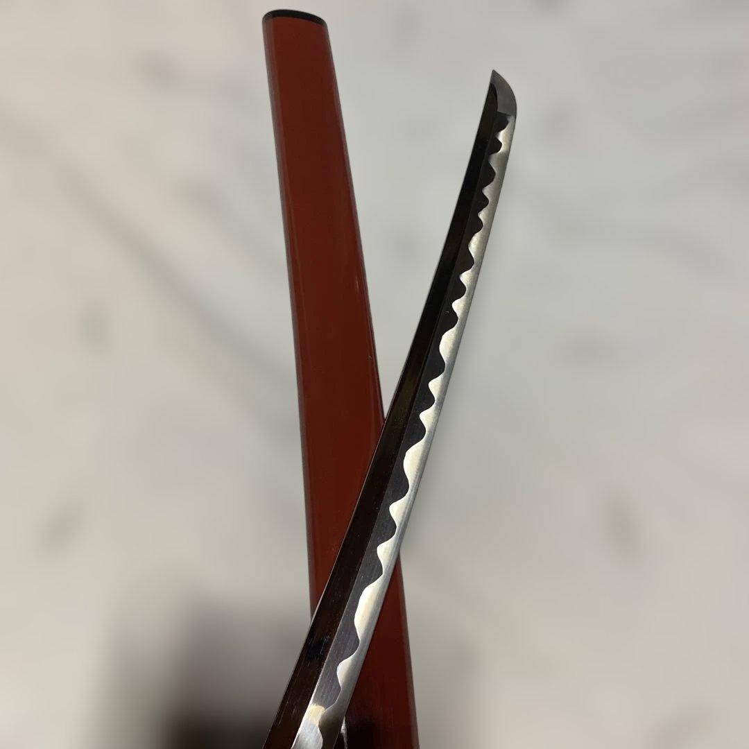 高級模造大刀 藤巻柄 竹笹図木瓜鍔 小豆色呂鞘 - メルカリ