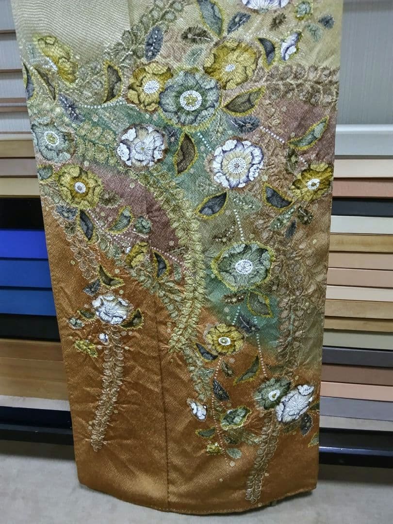 F-321 訪問着 京友禅 辻ヶ花 袷 金彩 暈し 正絹 落款 美品 - メルカリ