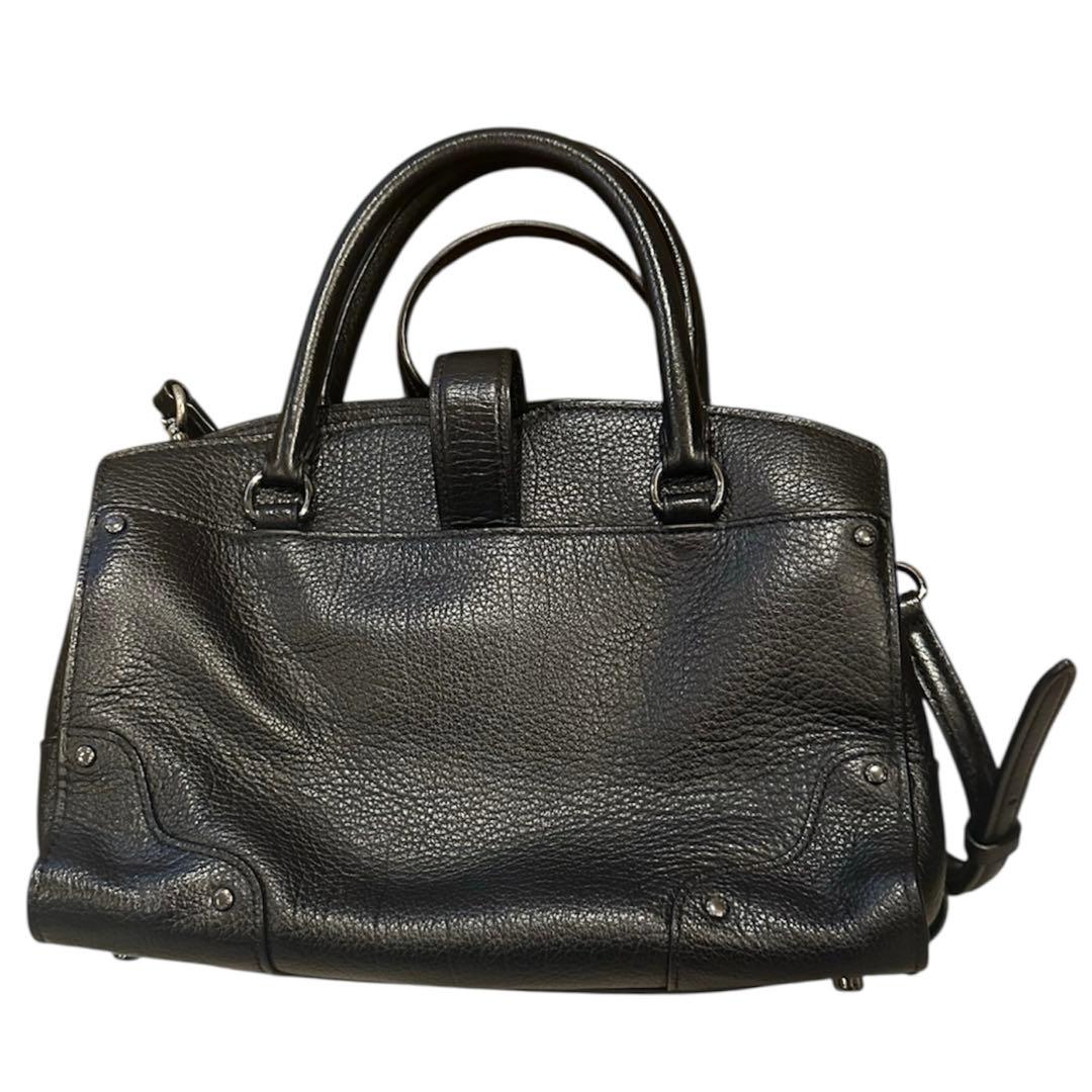 COACH コーチ 2way ハンドバッグ スタッズ ターンロック 黒 - メルカリ