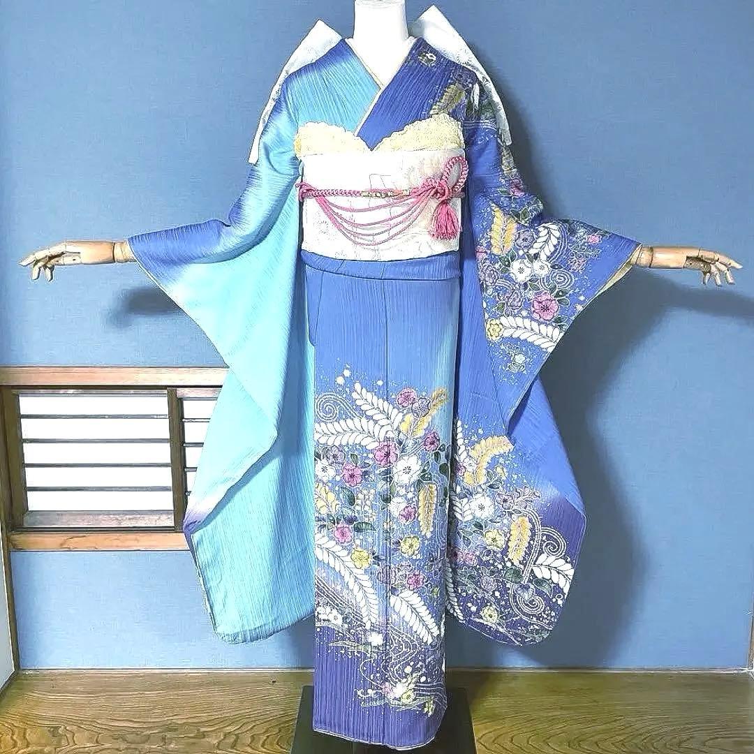 振袖フルセット　高身長　新品友禅　辻ヶ花　成人式振袖　振袖　裄丈69 しつけ糸付 楽天市場】辻ヶ花 振袖の通販