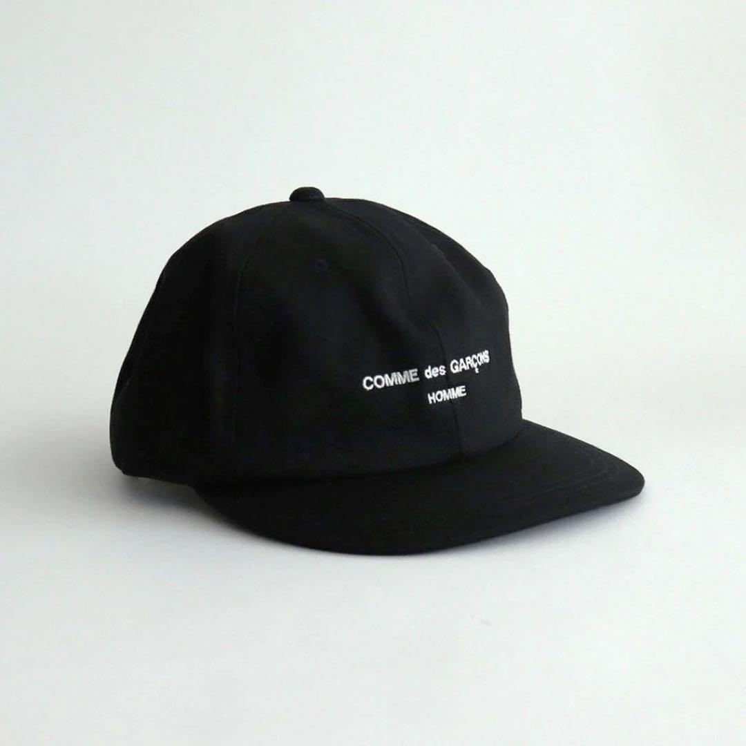 COMME des GARCONS HOMME LOGO CAP ブラック Comme des Garçons Homme - Black Embroidered-Logo Cap