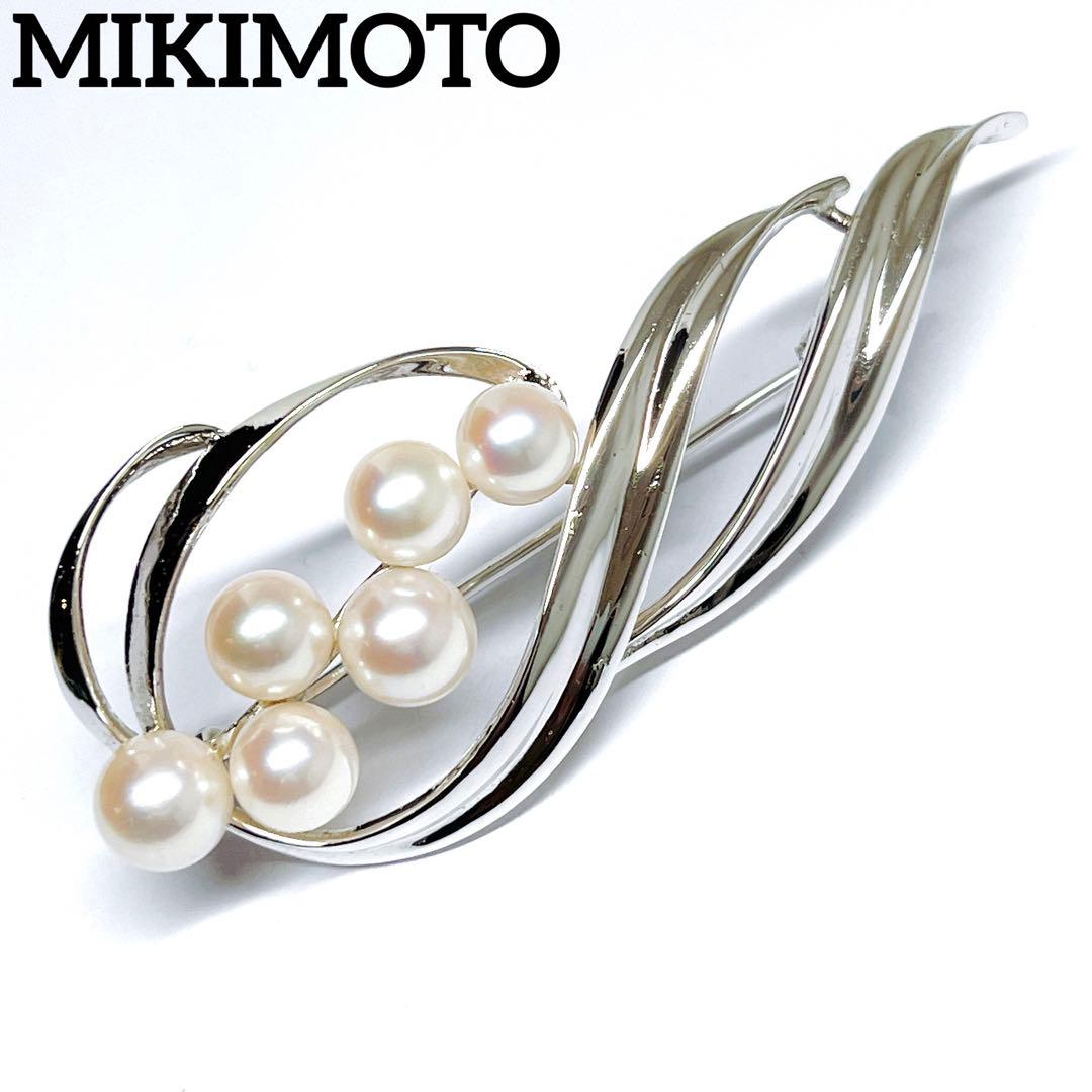 美品✨MIKIMOTO ミキモト パール　ブローチ　ピンブローチ シルバー MIKIMOTO（ミキモト） パール ピン ブローチ ブーケ 現行モデル アコヤ