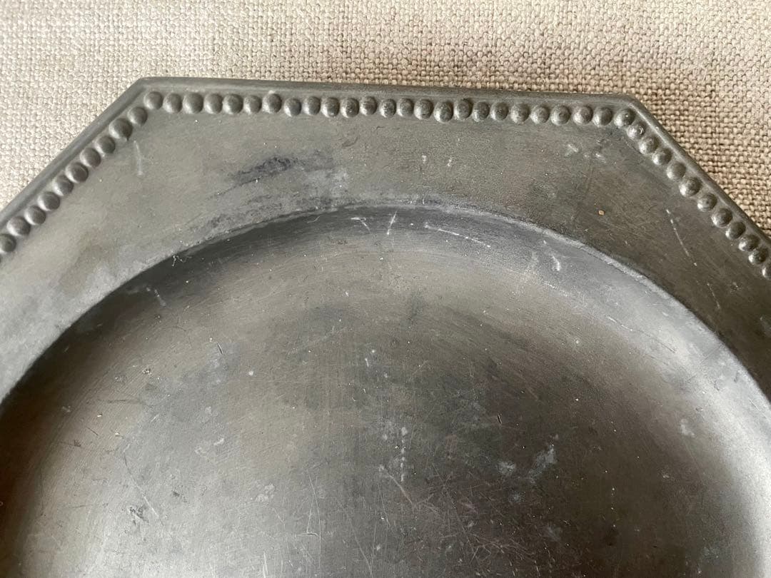 エタン 【レア希少】ピューターオクトゴナルプレート エタン フランス