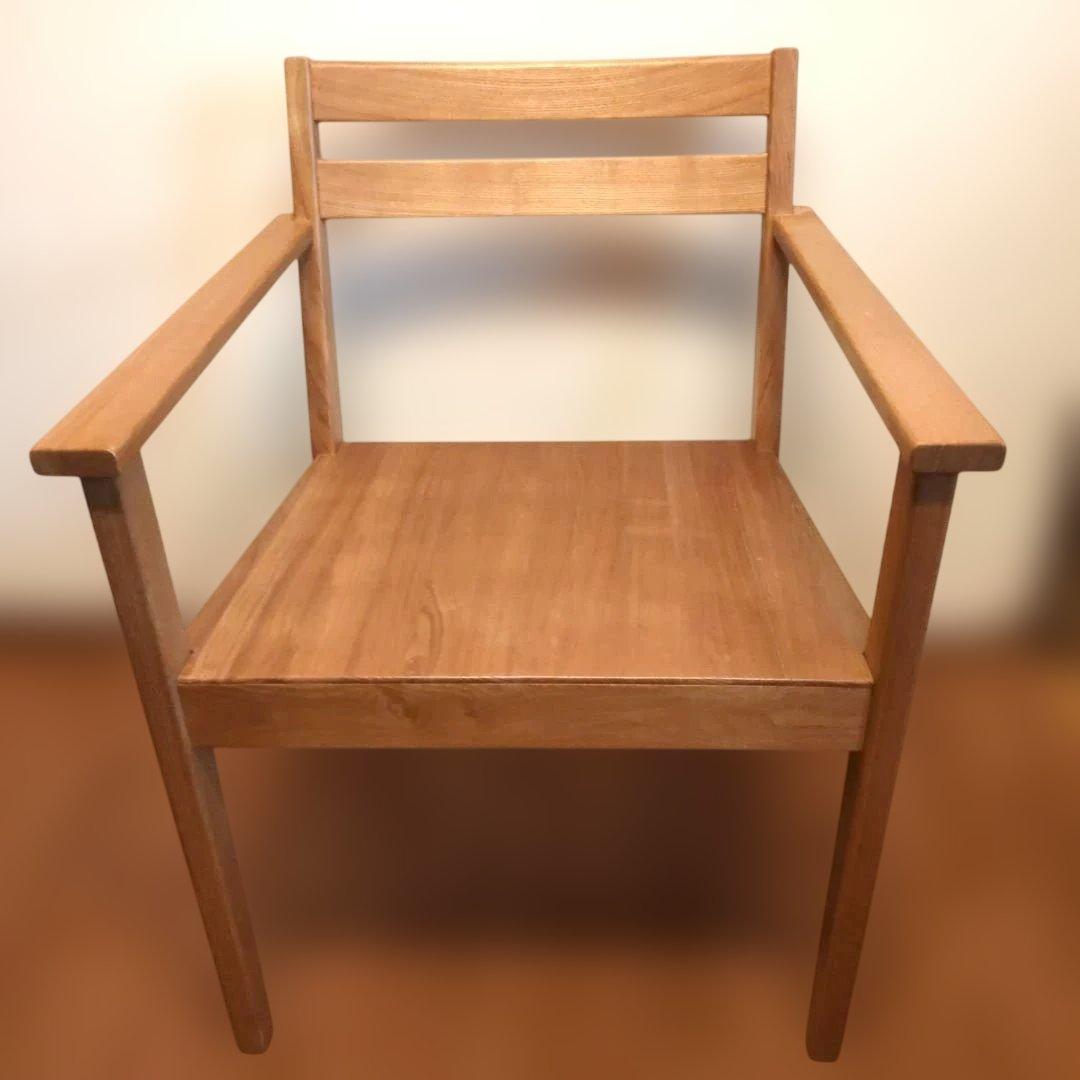 無印良品 木製アームチェア ダイニング用ラウンジチェア タモ材 北欧 廃盤品 □送料込□無印良品 ラウンジチェア タモ材 木製イス 椅子 北欧 廃盤品