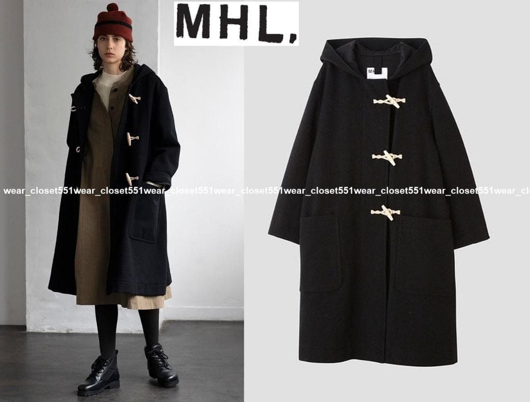 2022 MHL.マーガレットハウエル☆コットンウールDRILLダッフルコート1