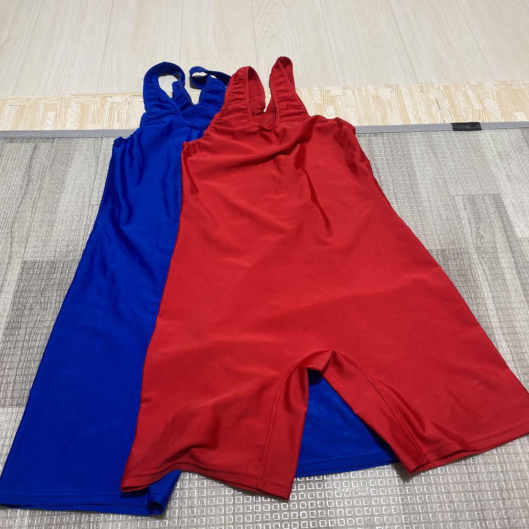 レスリング用シングレット赤青サイズL - メルカリ