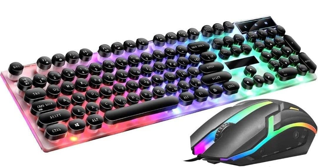 送料無料】ゲーミングキーボード＆マウスセット ブラック - メルカリ