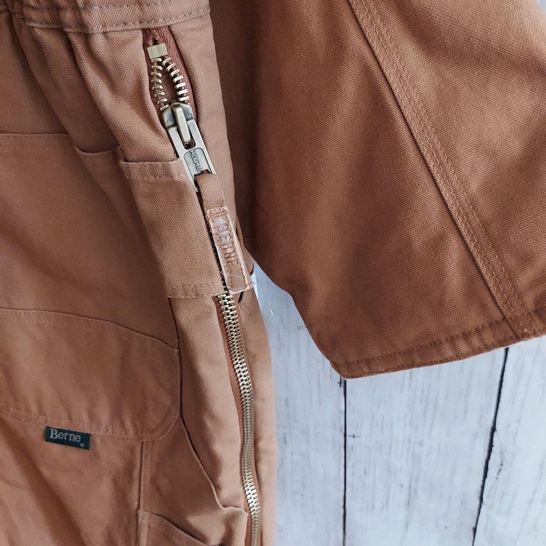 BERNE】希少 ベルン 企業刺繍 ダック地 オーバーオール 2XL 茶|mercari