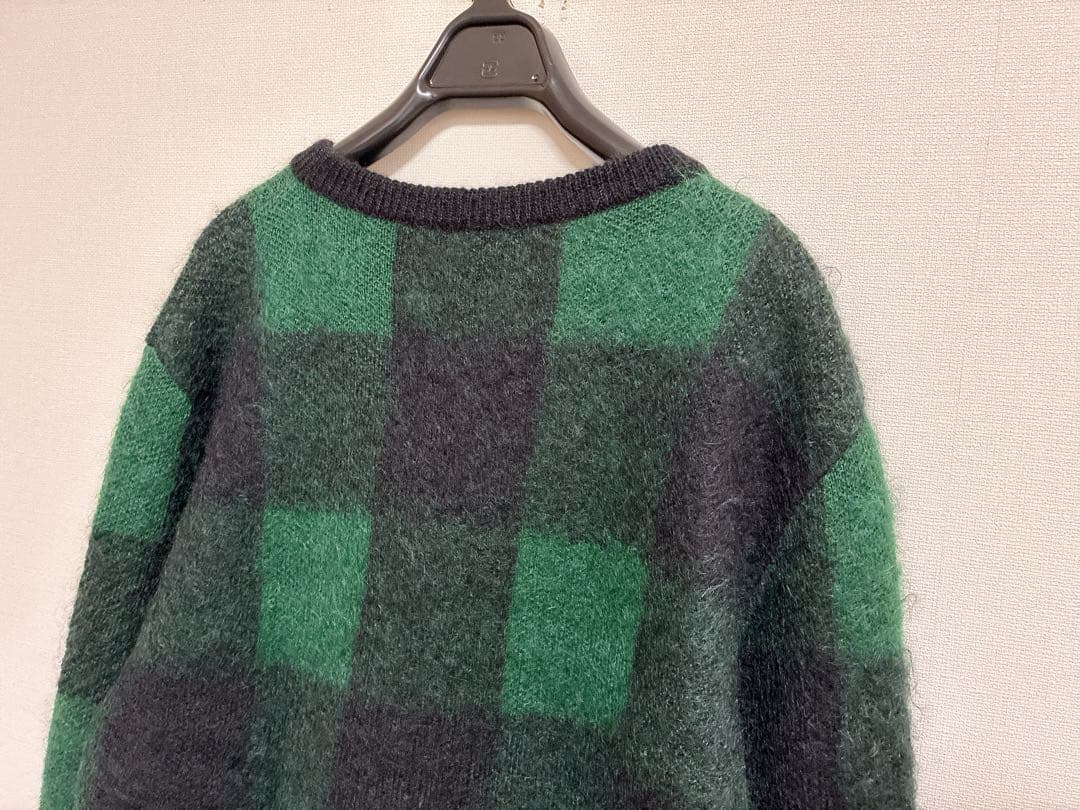 VALENTINOバレンティノモヘアチェックニットセータープルオーバー