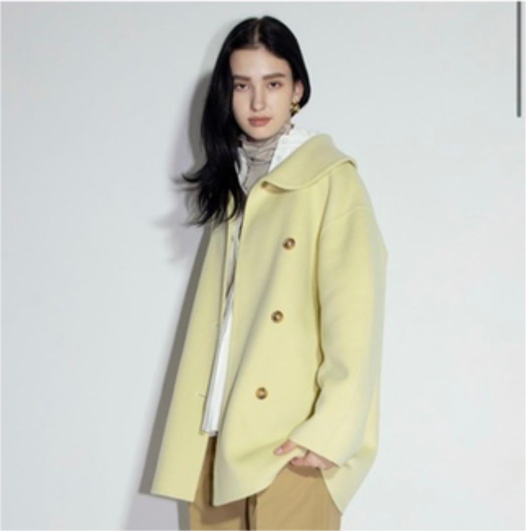 YONFA】ダブルボタンウールコート (lemon) - メルカリ
