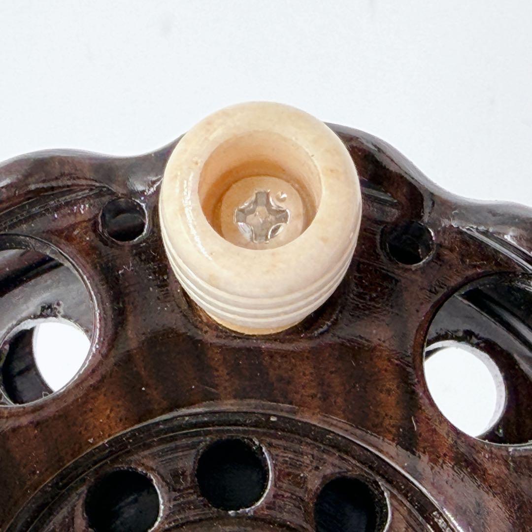 希少 重利作 タイコリール ヘチリール 木製 クラシック レトロ ダーク