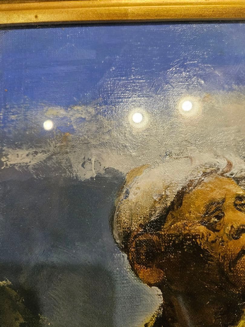 工藤和男「陽光の浜」油彩 F6号 創元会元会長 労働者の賛歌 一枚の繪