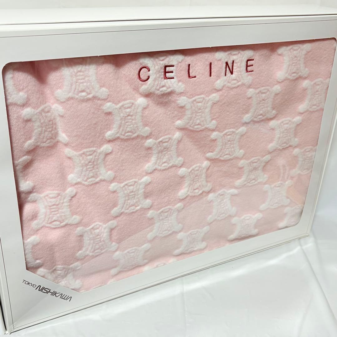CELINE セリーヌ マカダムトリオンフ総柄 綿毛布 ピンク - メルカリ