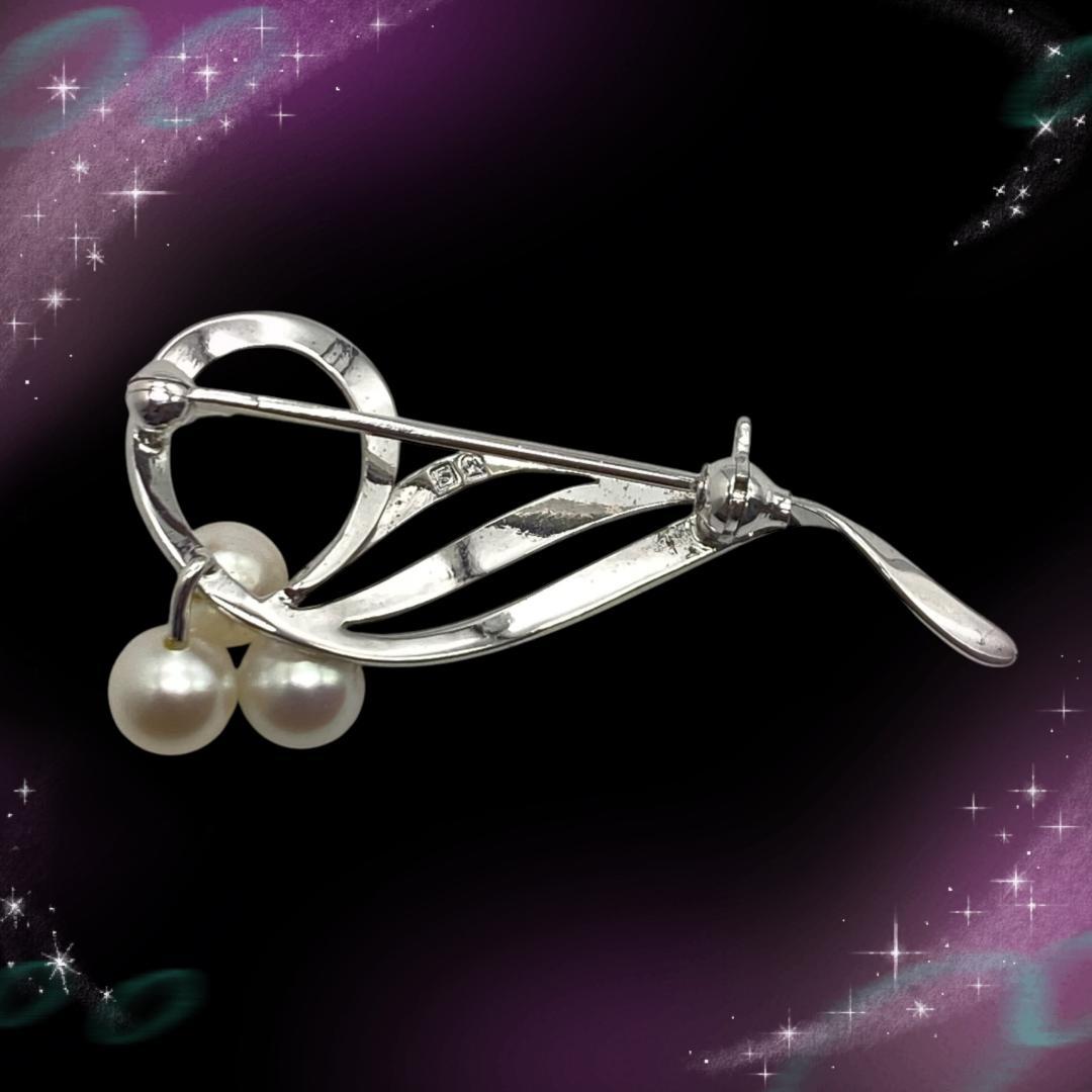 《美品》ミキモト　パールブローチ　SV925